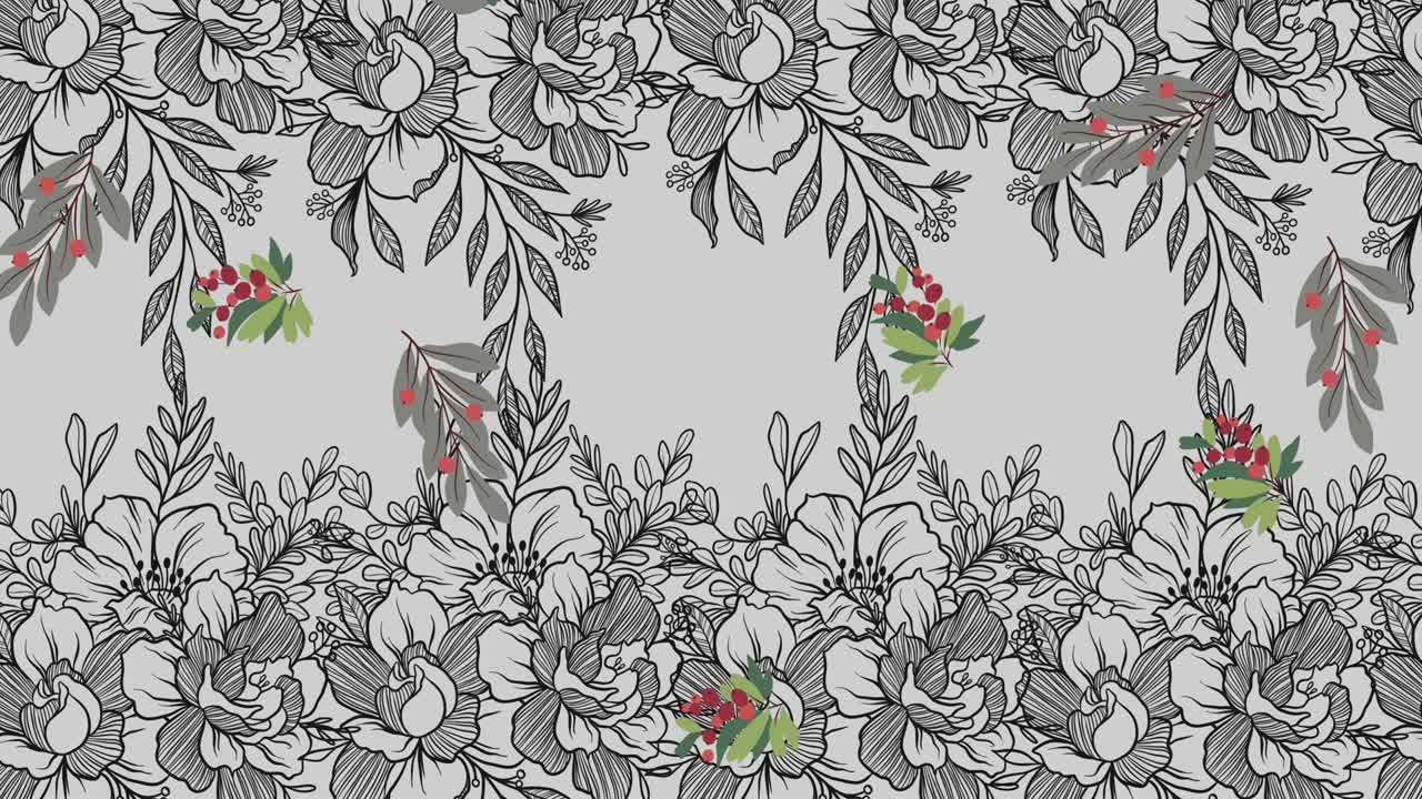 animación de flores que se mueven en movimiento hipnótico sobre un fondo gris