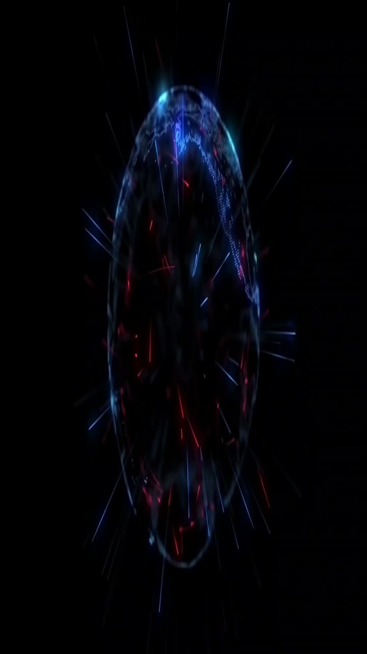 Futuristic Digital Earth Globe Rotating with Glowing Connections