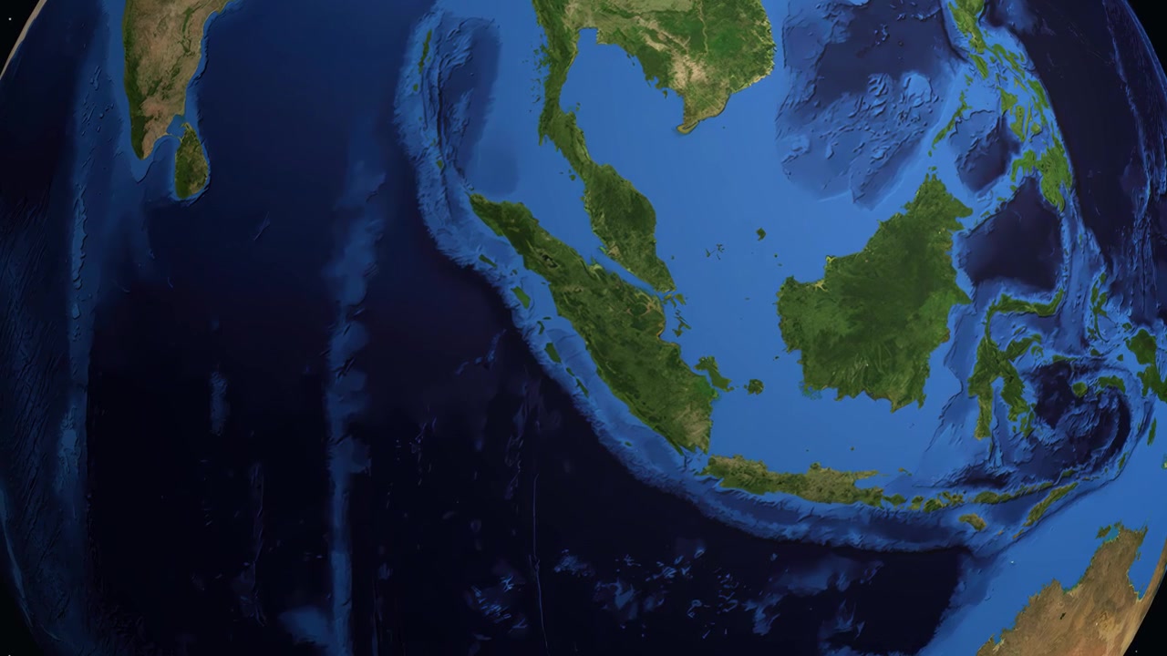 Terra animata ruota e zooma su Bukittinggi, Indonesia