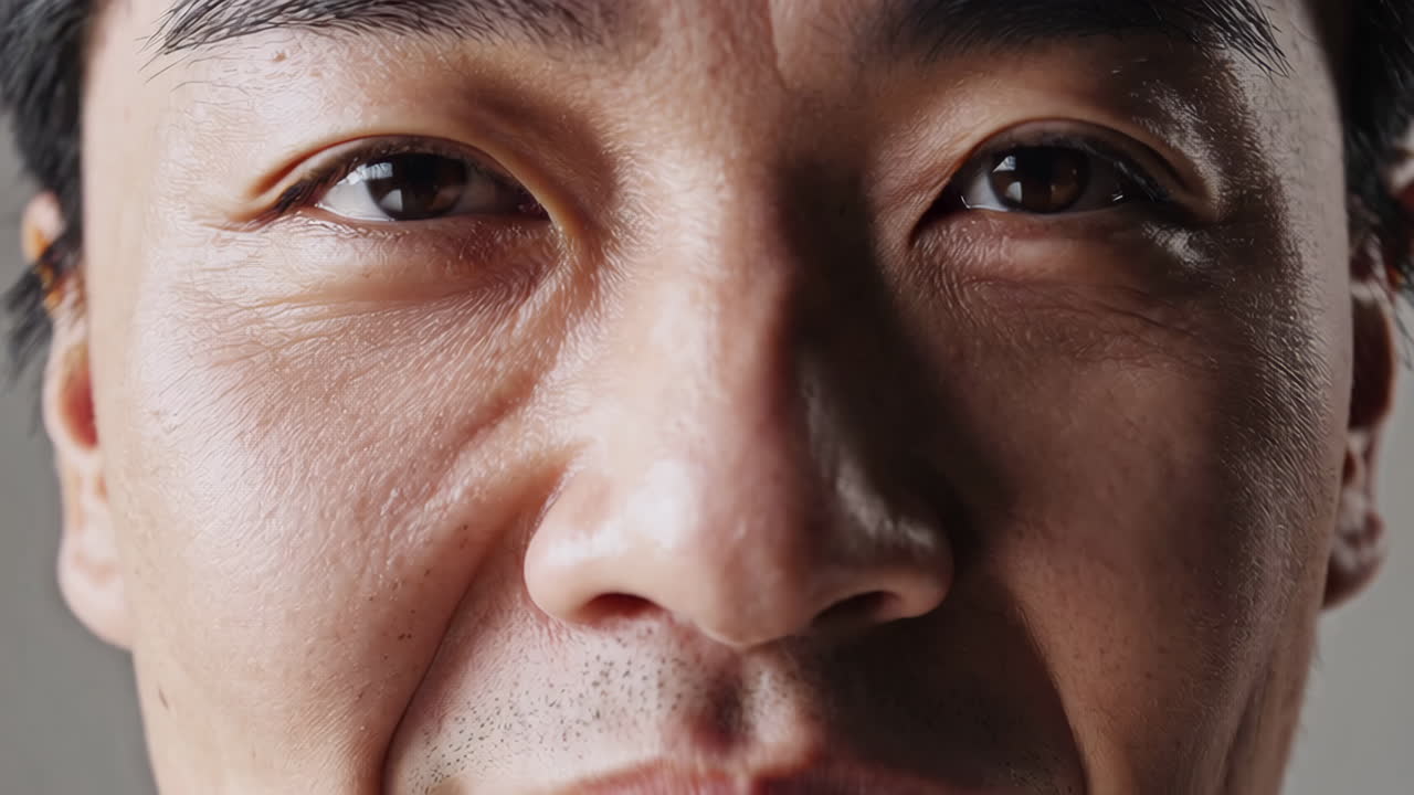 남자 얼굴의 클로즈업