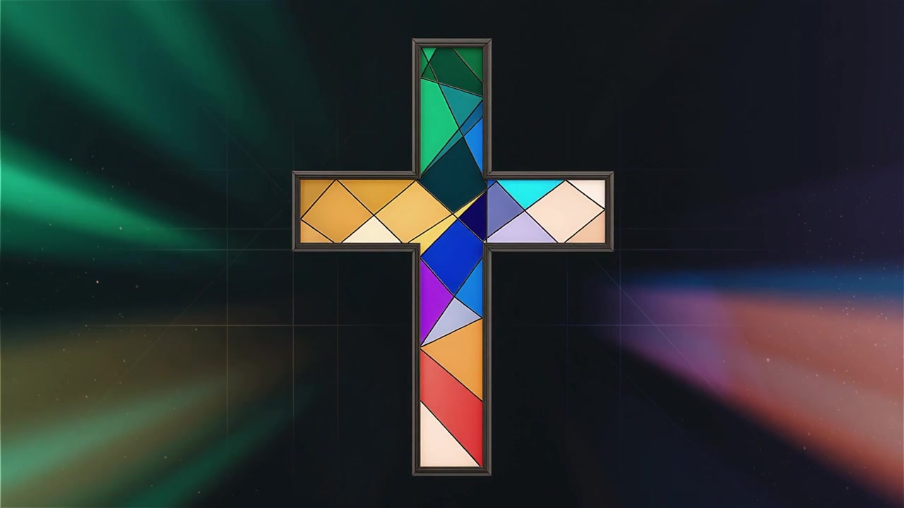 Cruz Cristiana con Luz Celestial, Fondo para Adoración.