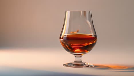 a single glass of amber spirit