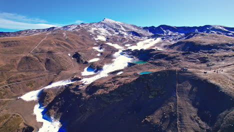 aereal drone of sierra nevada mountain at granada spain