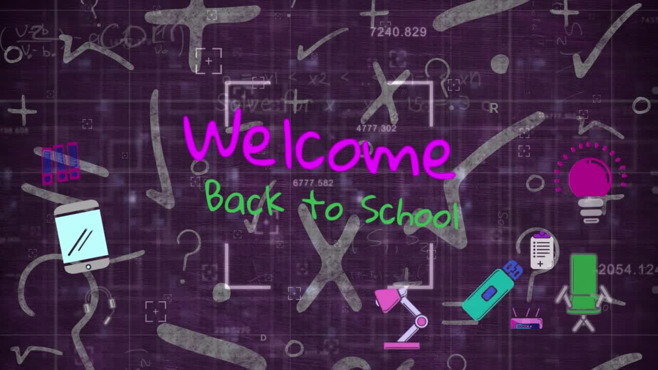 Animation of mathematical equations and shapes on grey background