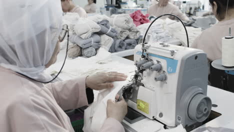 clothing manufacturing process in a factory