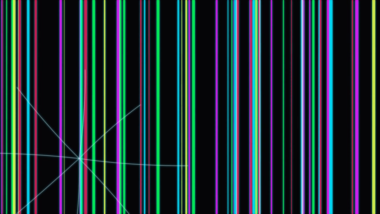 Abstrakt bevægelsesbaggrund med lodrette neonlinjer og geometrisk stjerneudbrud