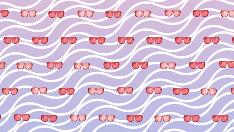 animation of glasses over violet wavy background