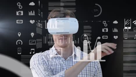 Animation-of-data-processing-over-caucasian-businessman-using-vr-headset