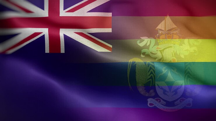 Sfondo in loop 4K con bandiera LGBT di Tristan da Cunha