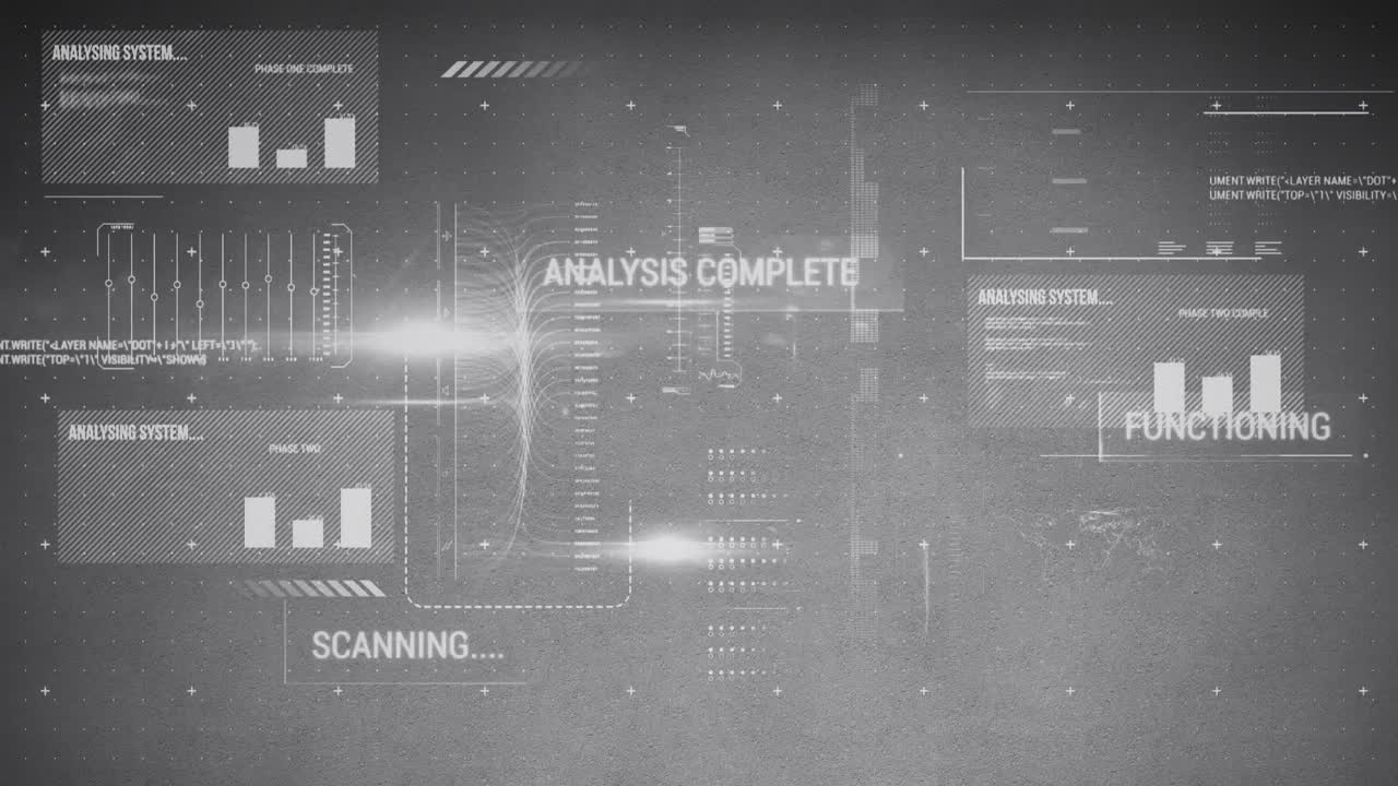 회색 배경에 있는 데이터 처리 및 통계의 애니메이션