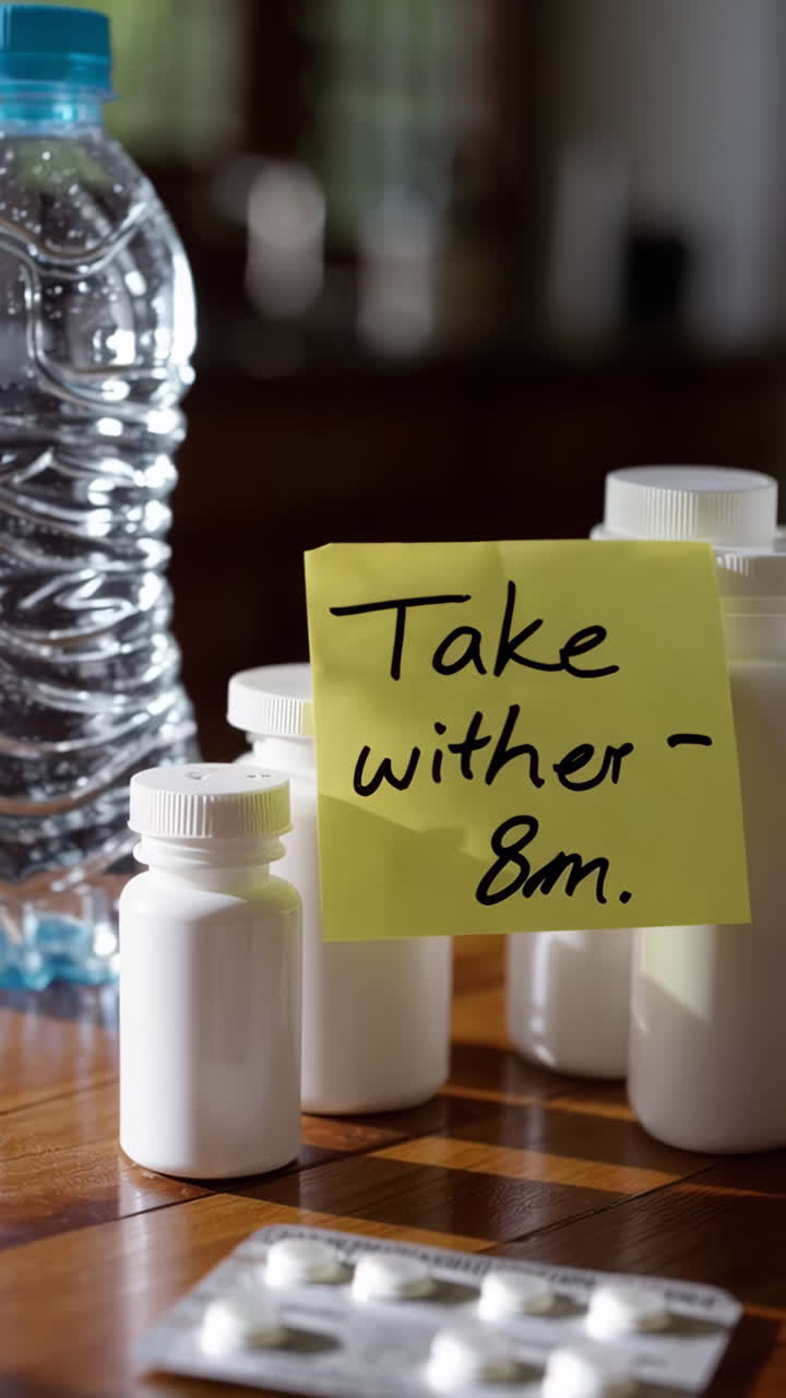 Medication and Water Bottle