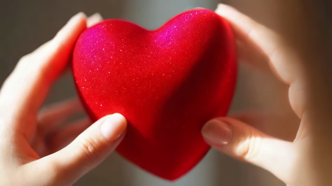 manos sosteniendo un corazón rojo