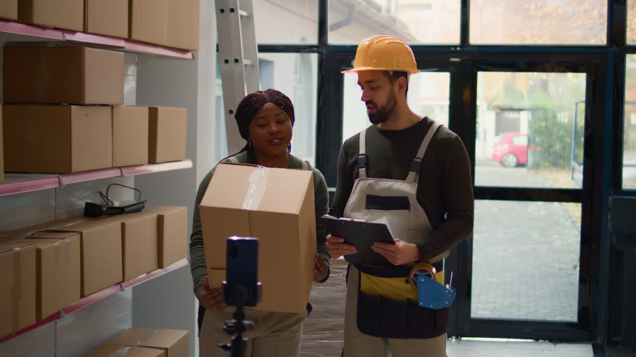 gente trabajando en un almacen