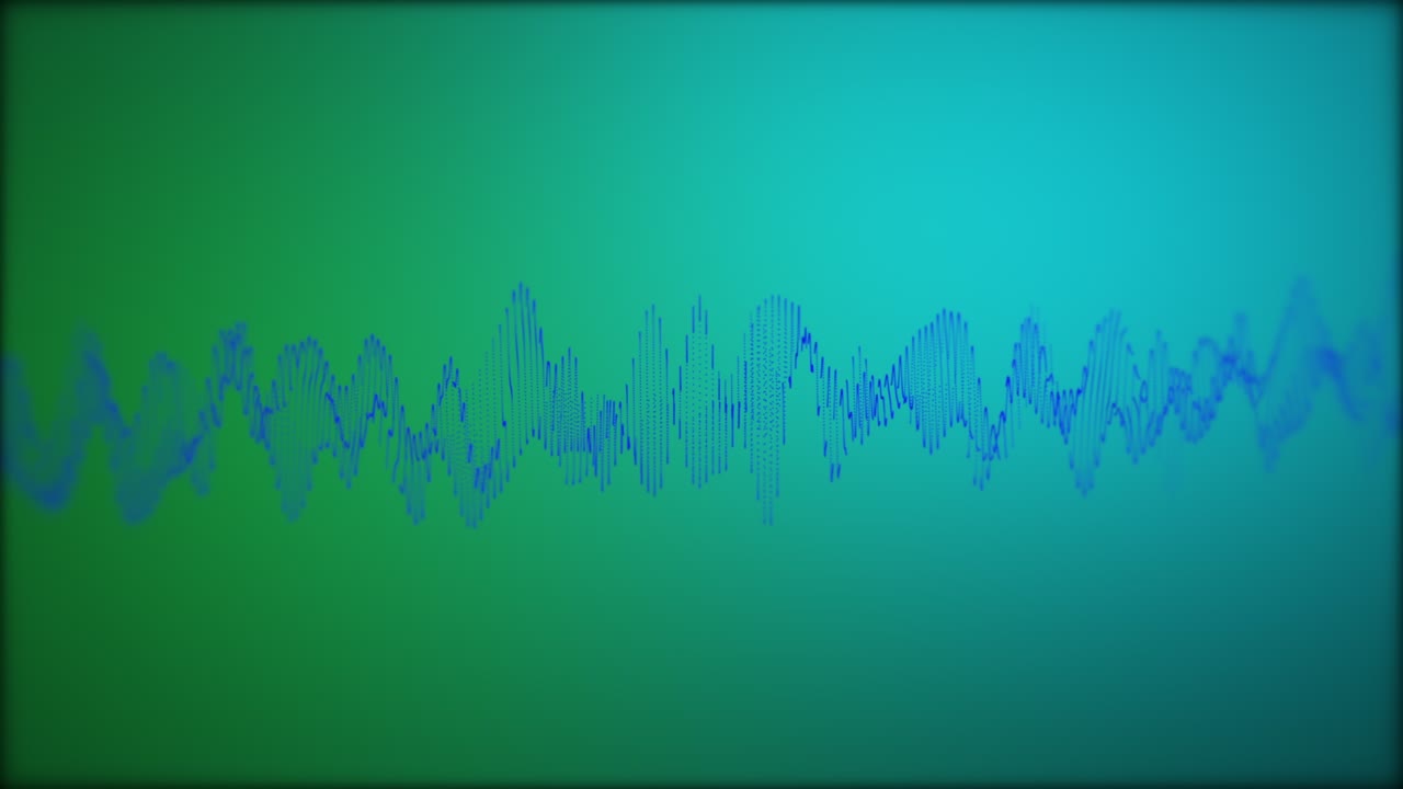 3d visualization of sound waves and vibrations on a gradient colored background. Technology, artificial intelligence, science, dataset concept.