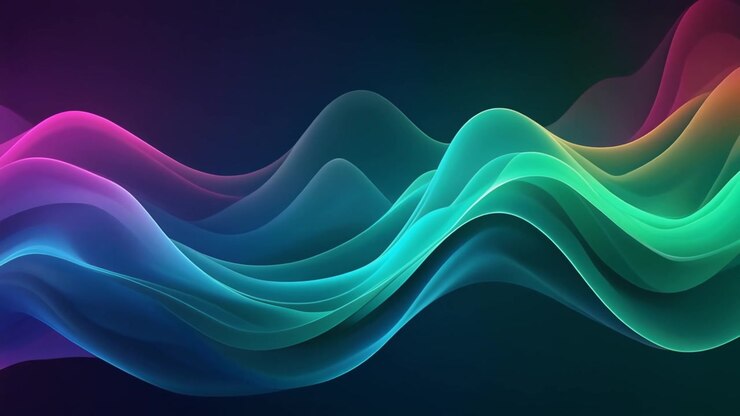 Ondas Fluidas Abstratas de Luz Neon Vibrante