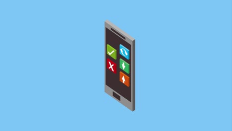 concepto isométrico de los teléfonos inteligentes