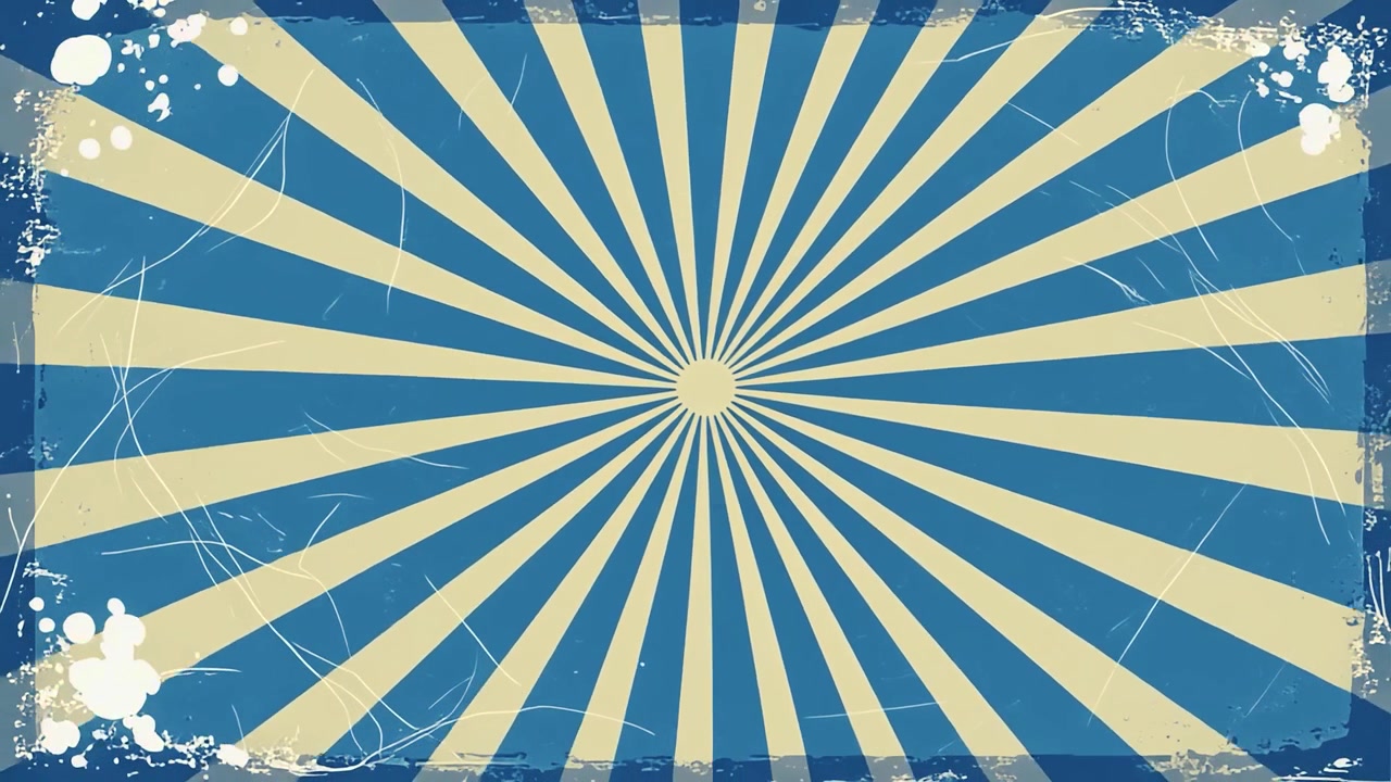 Vintage Blue and Beige Sunburst Background with Grunge Texture