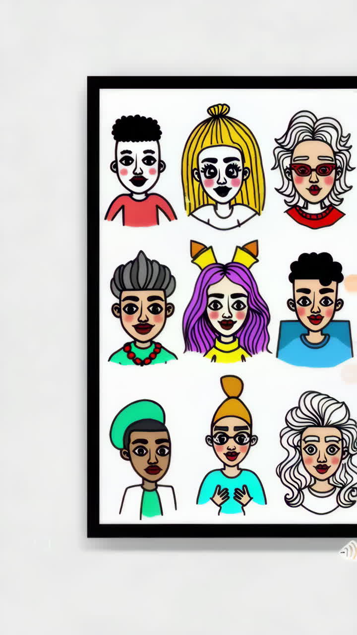 Collection of Diverse Cartoon Avatar Illustrations