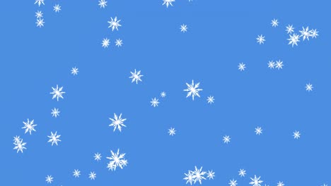 Animación-De-Nieve-Cayendo-Sobre-Fondo-Azul