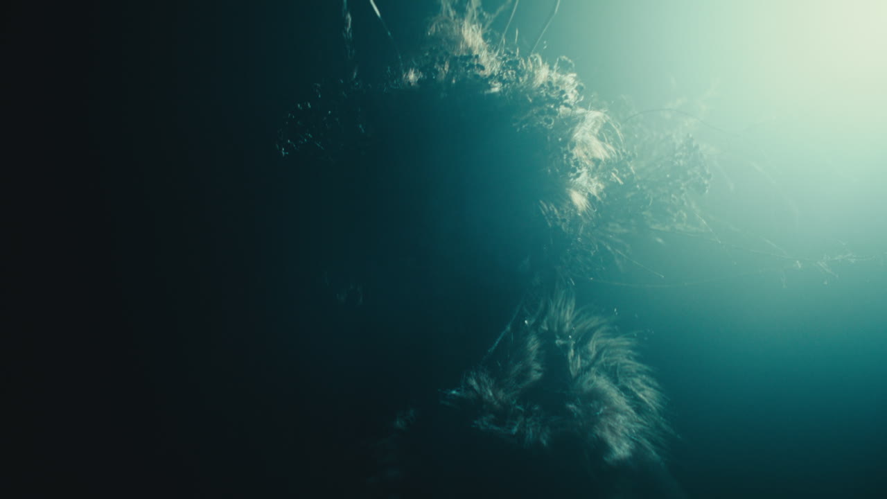 A creepy witch during the night storm