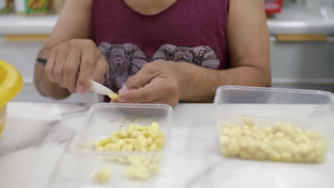 Preparing-cooking-ingredients,-slice-with-knife,-cutting-vegetables