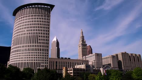 El-Horizonte-Del-Centro-De-Cleveland-En-Ohio-Visto-Desde-Los-Apartamentos