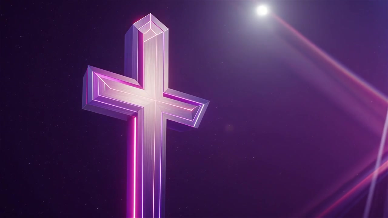 Croce Cristiana Luce Celestiale Sfondo per il Culto.