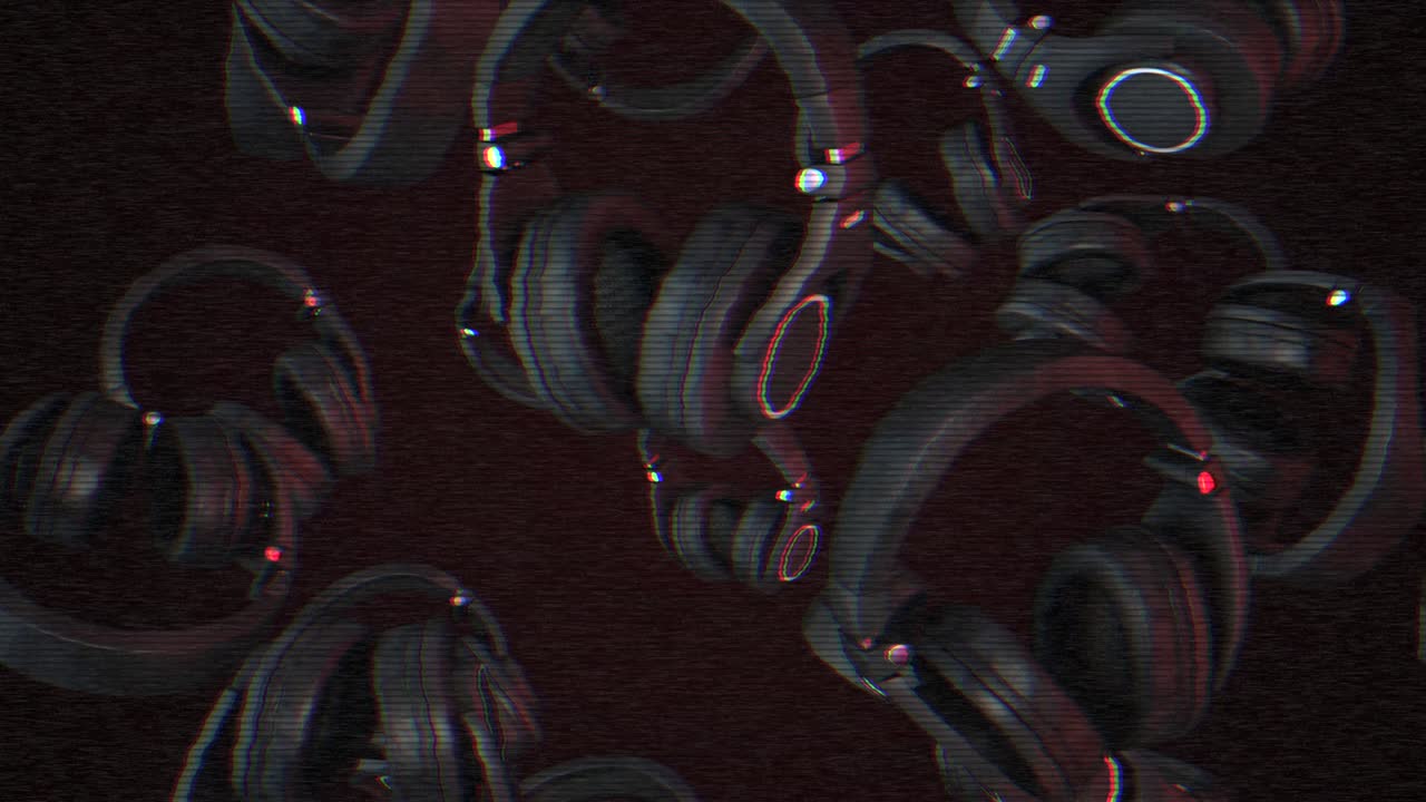 auriculares en un fondo abstracto. vibraciones musicales. estilo de dj. animación de auriculares