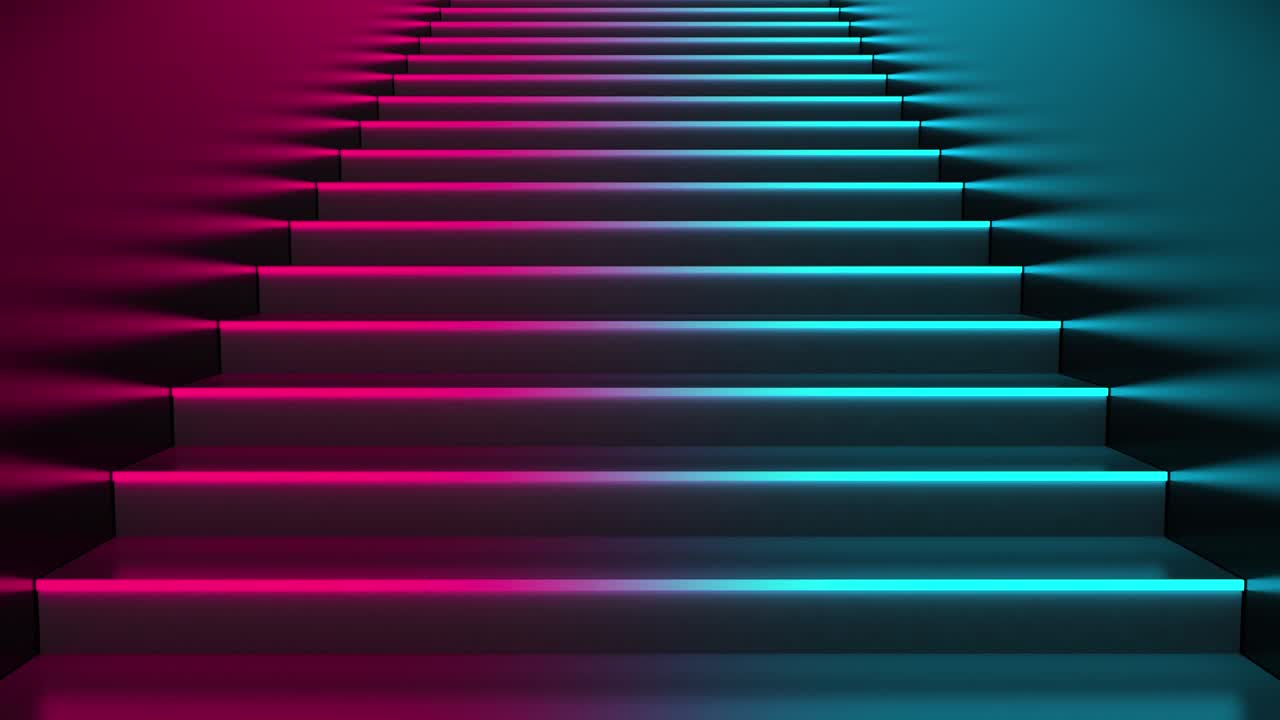 Neon Light Stairs