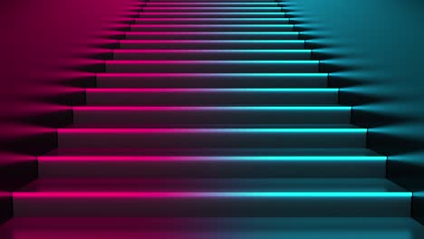 neon light stairs