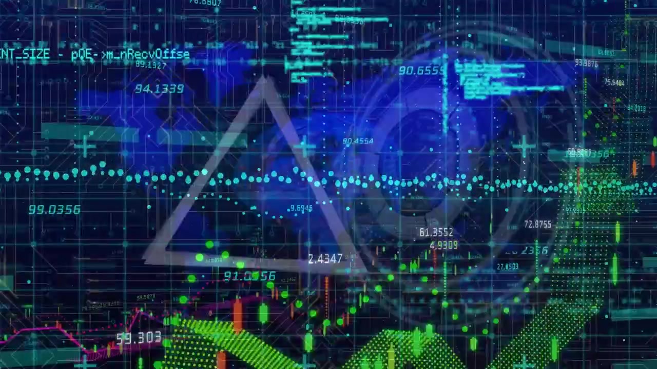 Animation of data processing over world map