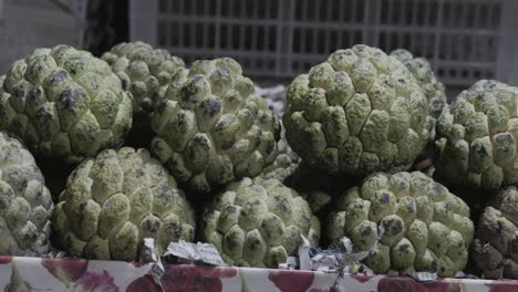 fresh custard apple at fruit store for sale at evening