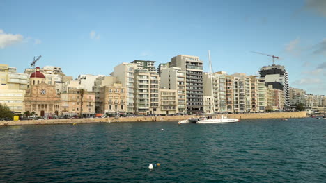 Malta-gorgeous-and-beautiful-ocean-view-footage-of-Valletta-ancient-ruins-and-buildings