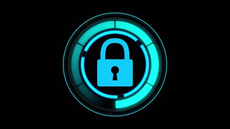 lock icon. cyber security of digital data network protection.