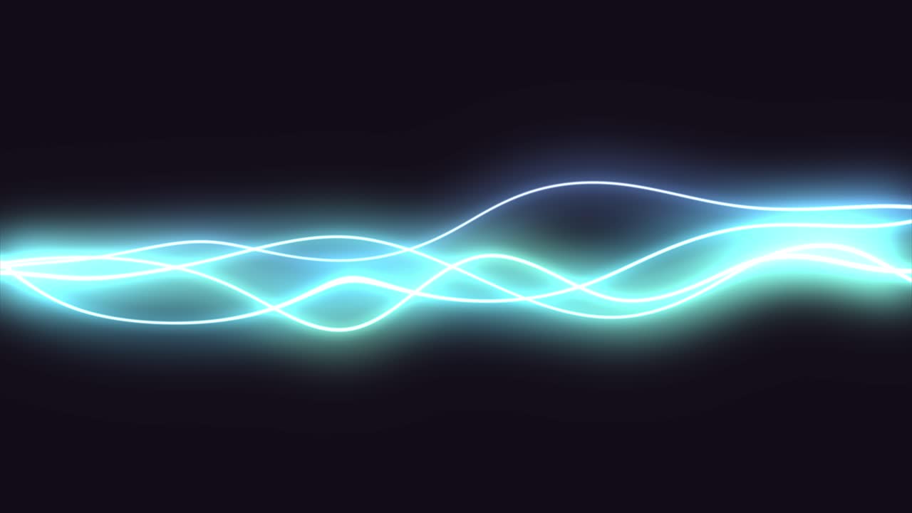 Abstract Glowing Blue and Green Wavy Lines Flowing