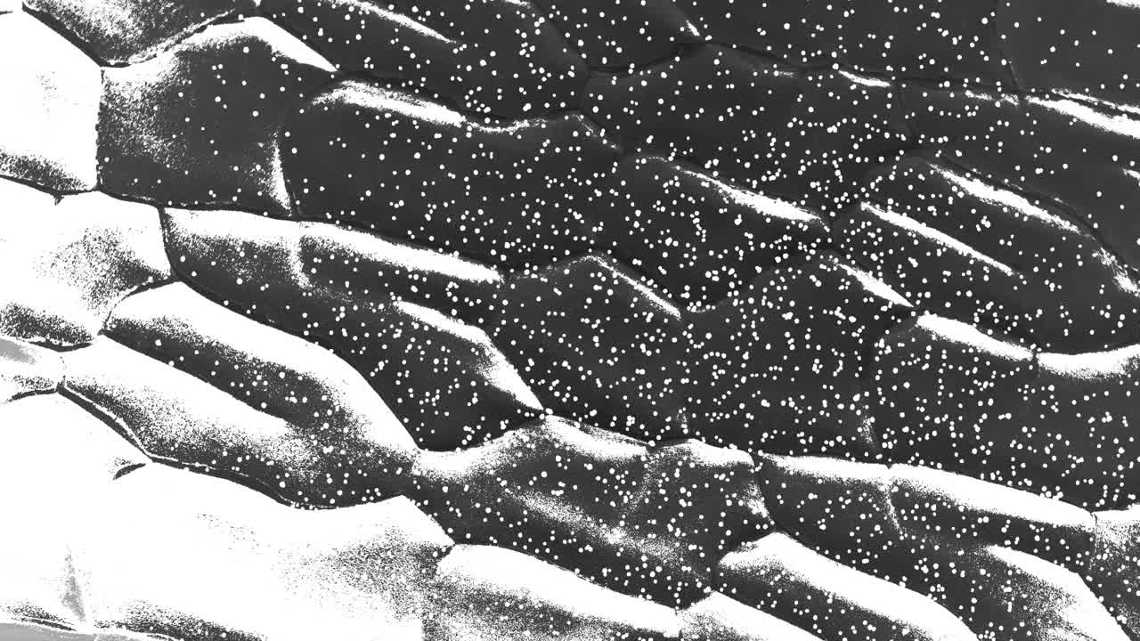 Animation of moving shapes on black background