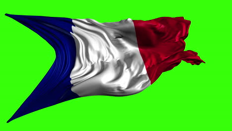 French Flag on Green Screen