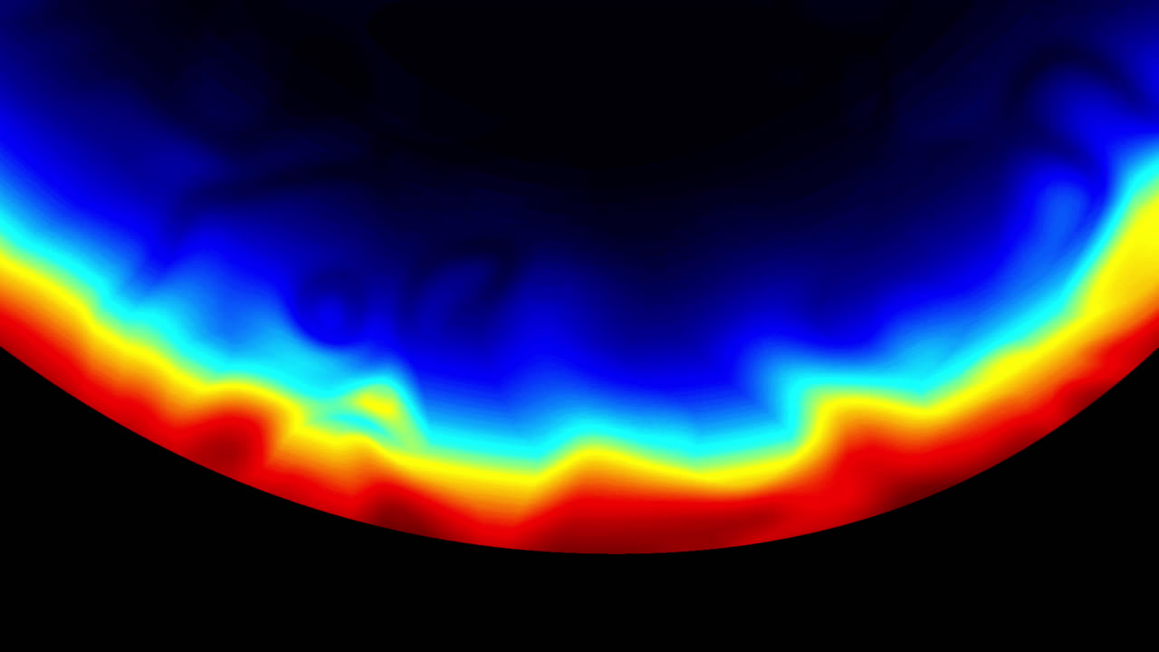 Motifs lumineux dynamiques bleus et jaunes sur fond noir