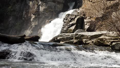 linville falls in bright sunshine