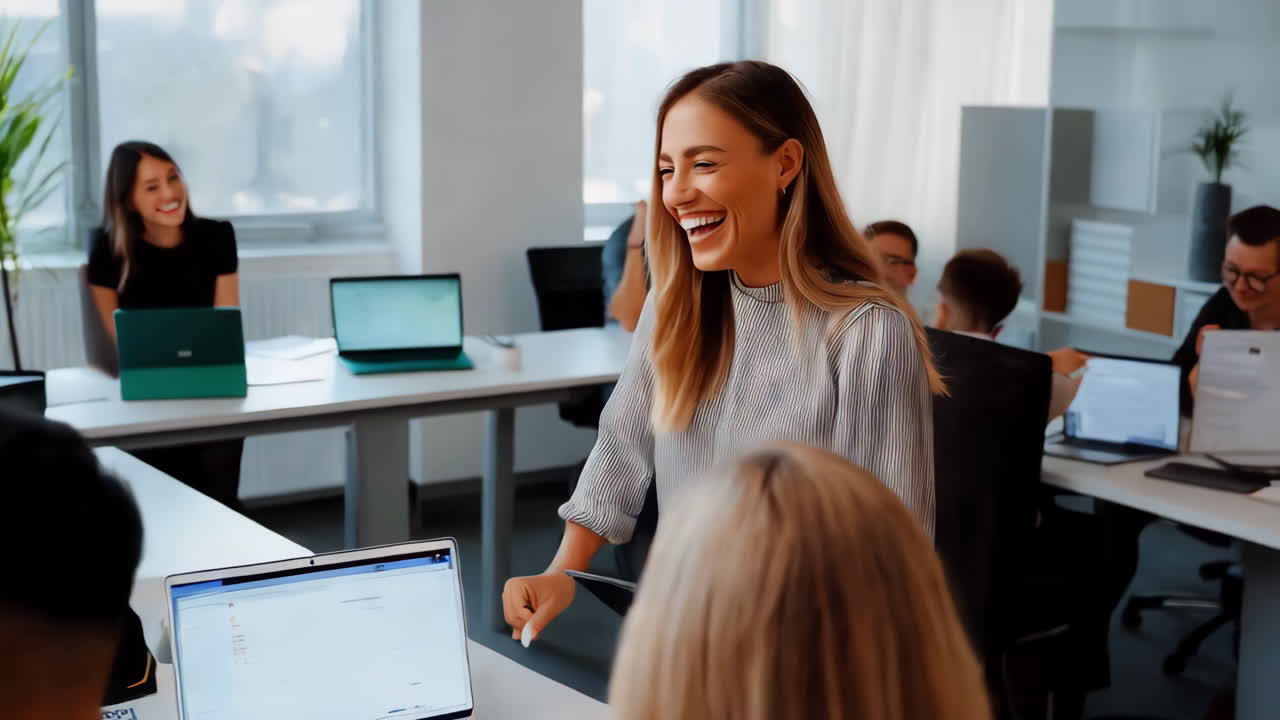 Happy Team in Modern Office