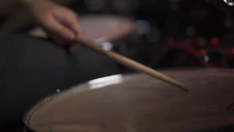 4k drummer playing a drum. snare close up