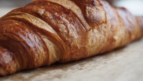 close-up of a golden brown croissant