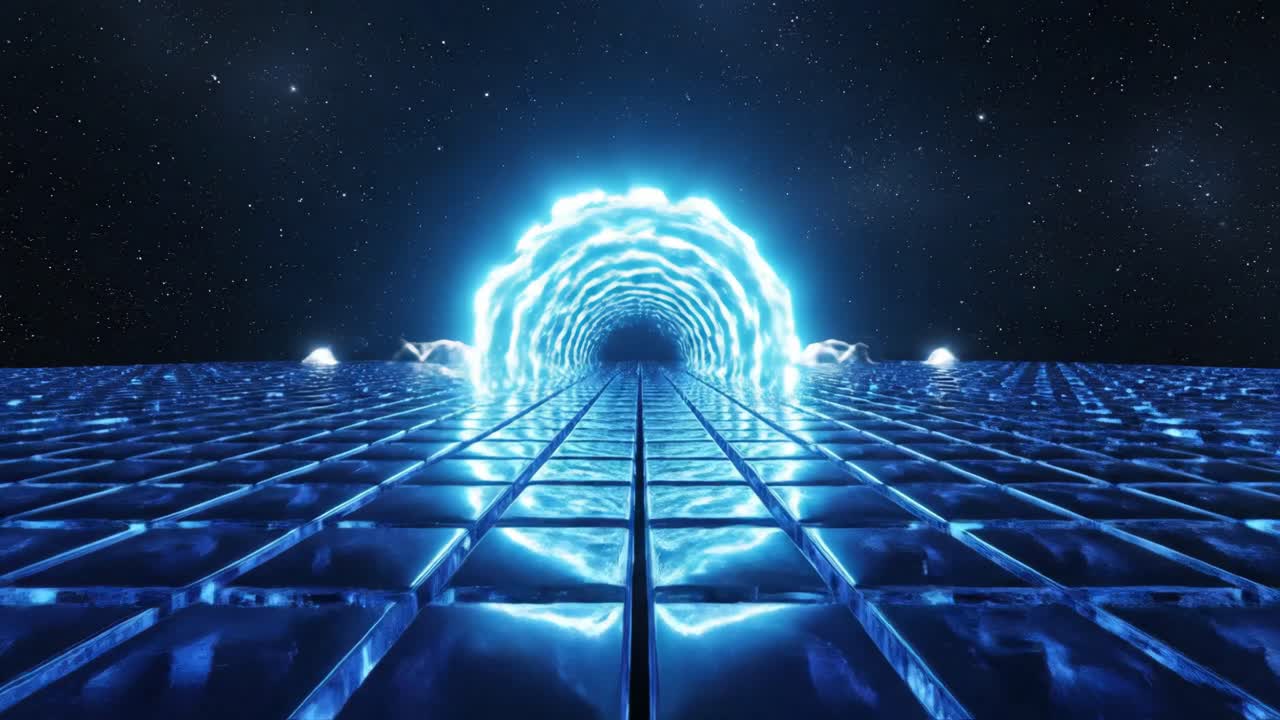 Abstract Tunnel of Space and Mountains