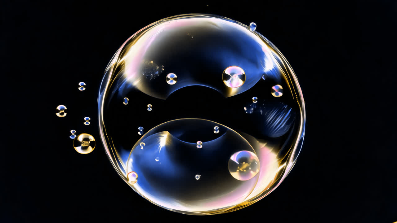 Soap bubble animated overlay, transparent 4K video, alpha channel, ProRes 4444