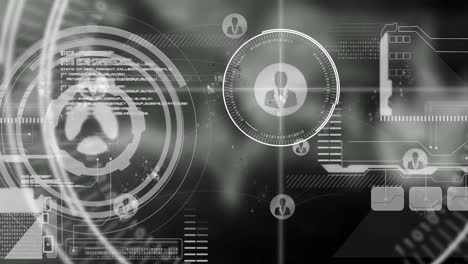 animation of digital computer interface screens scanning