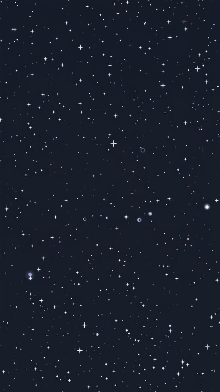 En video som viser en vidstrakt stjernehimmel fra et ovenfra-og-ned-perspektiv, med utallige blinkende stjerner