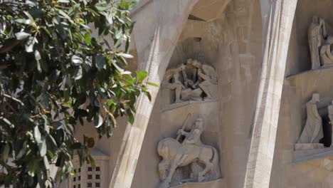 Cerrar-Foto-De-Detalles-De-La-Catedral-De-La-Sagrada-De-Familia,-Barcelona,-España