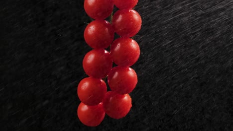 fresh cherry tomatoes with water drops