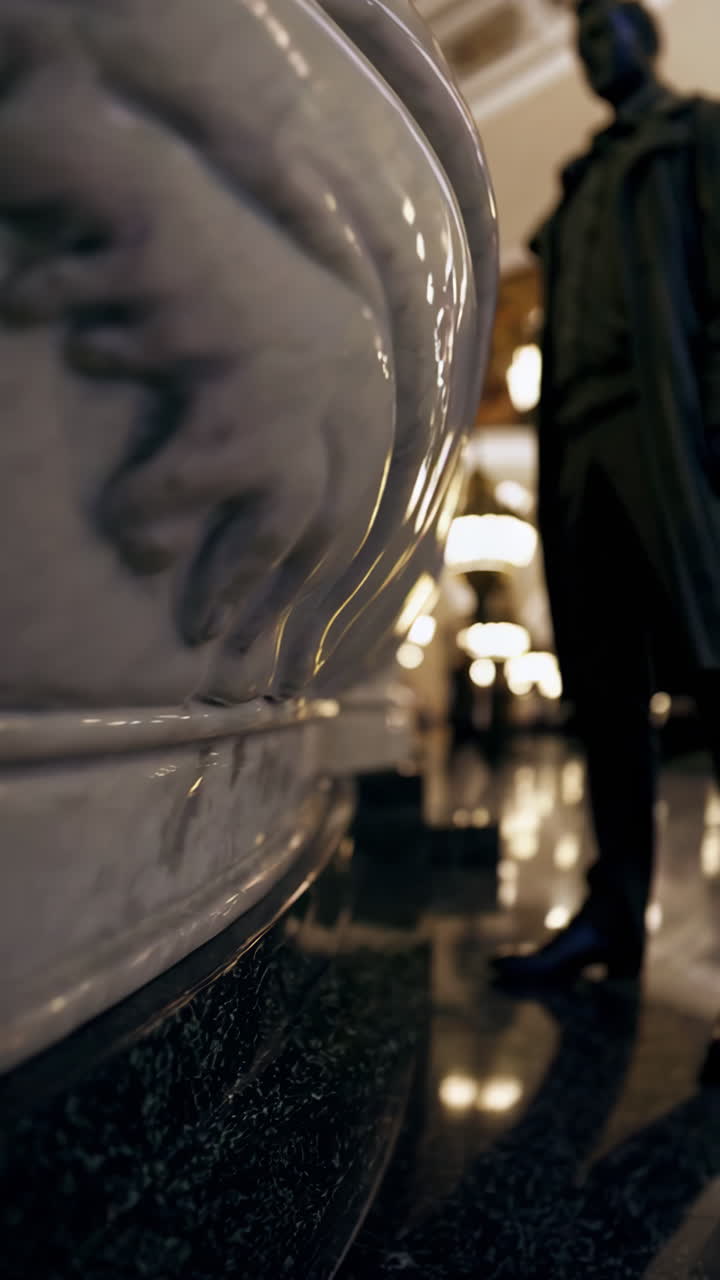 Interior view of a historical building with architectural details