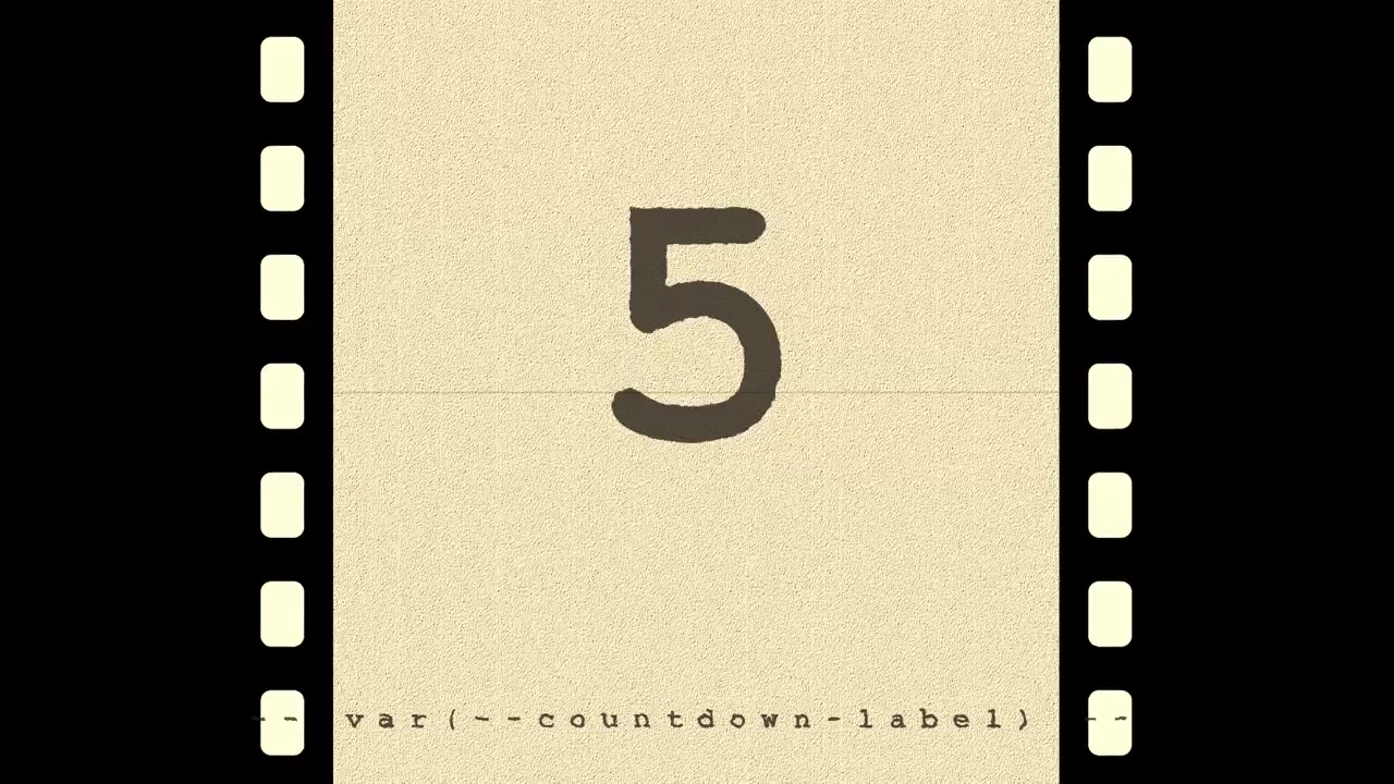 Vintage Film Countdown Leader from Ten to One